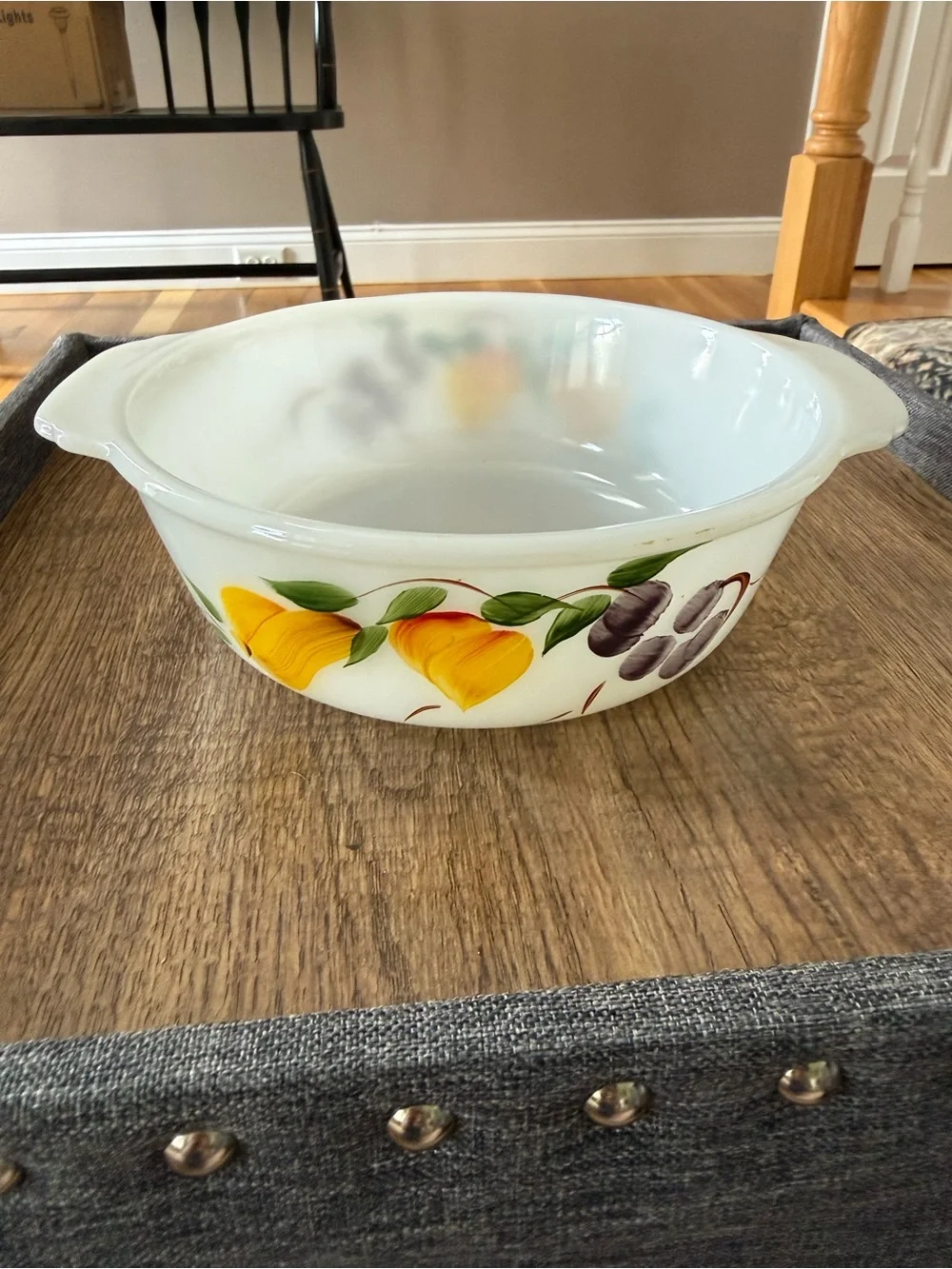 Vintage Anchor Hocking Fire King | Fruit Pattern Casserole Dish | 1.5 QT